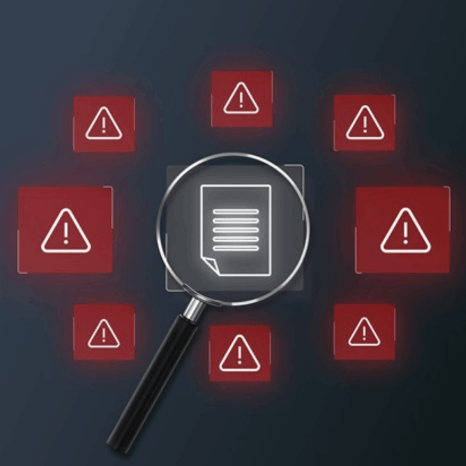 Document with Warning Symbols